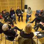 Panel discussion on Brickman Brando Bubble Boom <em>Photo: Boštjan Lah, Matej Kristovič</em>