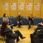 Panel discussion on Brickman Brando Bubble Boom <em>Photo: Boštjan Lah, Matej Kristovič</em>